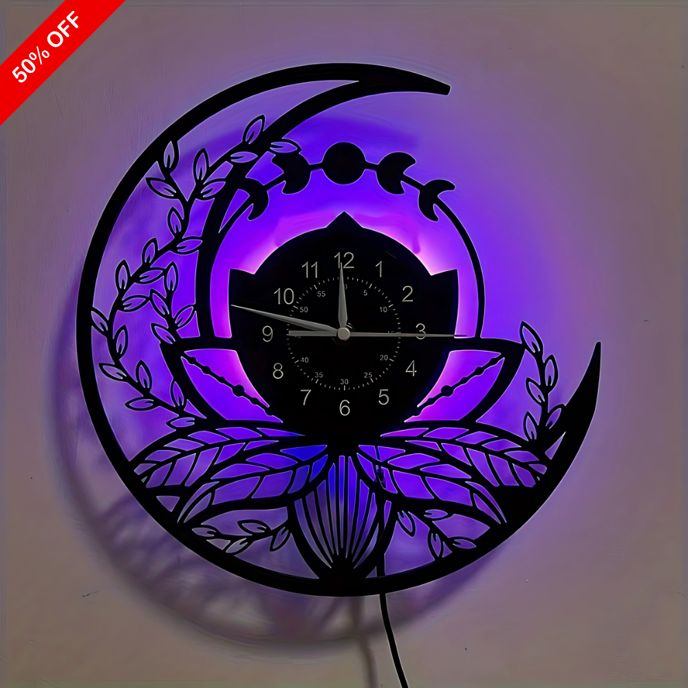 Acrylic Glass Moon Theme LED Wall Clock, Remote Controlled
