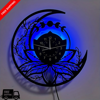 Acrylic Glass Moon Theme LED Wall Clock, Remote Controlled