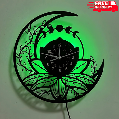 Acrylic Glass Moon Theme LED Wall Clock, Remote Controlled