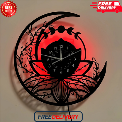 Acrylic Glass Moon Theme LED Wall Clock, Remote Controlled