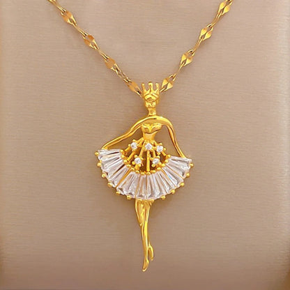 Trendy Pendant Chain Golden Plated Necklaces for Girls 2024