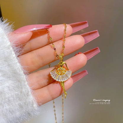 Trendy Pendant Chain Golden Plated Necklaces for Girls 2024