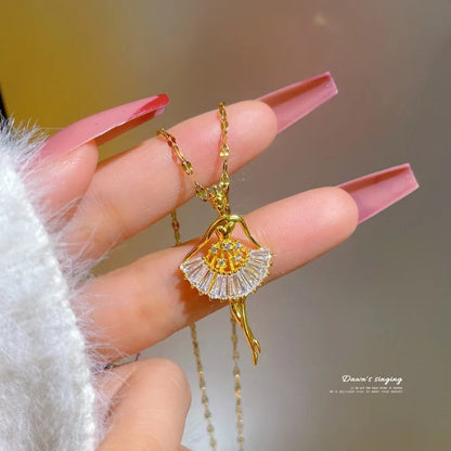 Trendy Pendant Chain Golden Plated Necklaces for Girls 2024